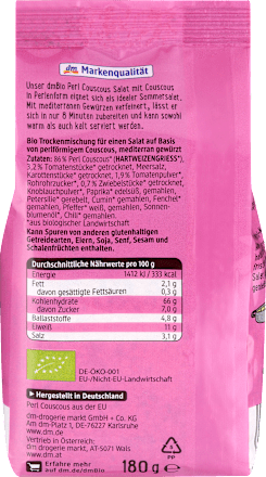 Pearl Couscous Salat Mediterran dmBio