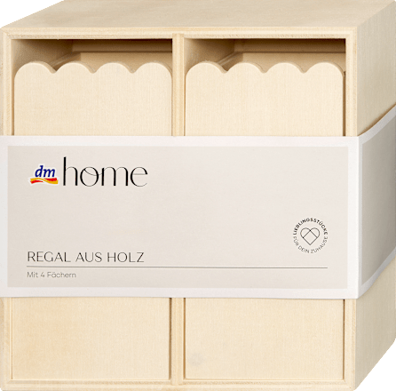Regal aus Holz, natur (18x18x9 cm)  dm home