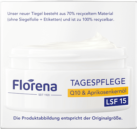 Gesichtscreme Q10 & Aprikosenkernöl Anti-Falten & Elastizität, LSF 15 Florena