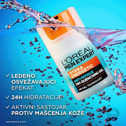 HYDRA ENERGETIC 24 QUENCHING gel za lice L'ORÉAL PARiS MEN EXPERT