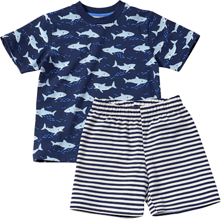 Schlafanzug mit Haifisch-Muster, blau, Gr. 104 ALANA