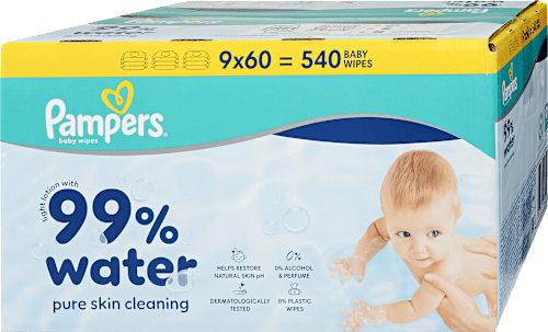 Nedves törlőkendő, 99% vízzel Pampers baby-dry