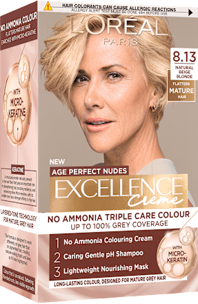 Barva za lase Age Perfect Nudes – 8.13 Natural Beige Blonde L'ORÉAL PARiS EXCELLENCE Creme