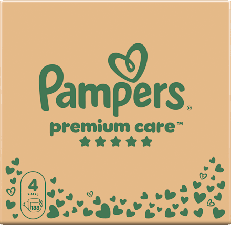 Pelene premium care mjesečno pakiranje, vel. 4 (9 – 14 kg) Pampers Premium Care