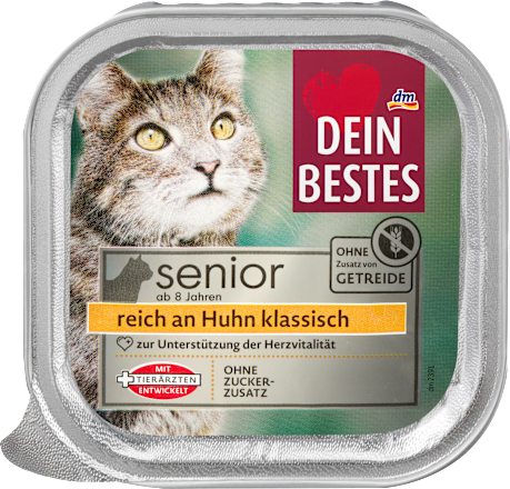 Nassfutter Katze reich an Huhn, Senior  Dein Bestes