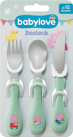 Besteck-Set Peppa Wutz Grün ab 12 Monaten babylove