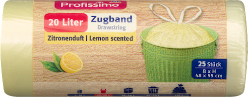 Müllbeutel 20 l mit Zugband & Zitrusduft Profissimo