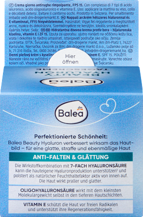Gesichtscreme Hyaluron Beauty LSF 15 Balea
