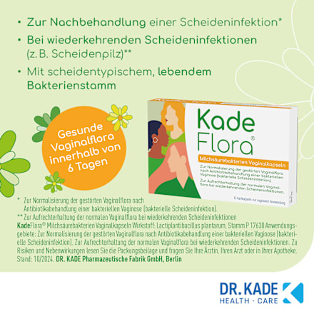 KadeFlora Milchsäurebakterien Vaginalkapseln, Hartkapseln zur vaginalen Anwendung KadeFlora