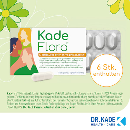 KadeFlora Milchsäurebakterien Vaginalkapseln, Hartkapseln zur vaginalen Anwendung KadeFlora