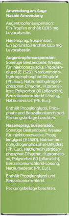 Levocabastin axicur Kombipackung 0,5 mg/ml Augentropfensuspension, 0,5 mg/ml Nasenspray axicur