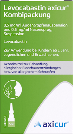 Levocabastin axicur Kombipackung 0,5 mg/ml Augentropfensuspension, 0,5 mg/ml Nasenspray axicur