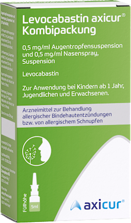 Levocabastin axicur Kombipackung 0,5 mg/ml Augentropfensuspension, 0,5 mg/ml Nasenspray axicur