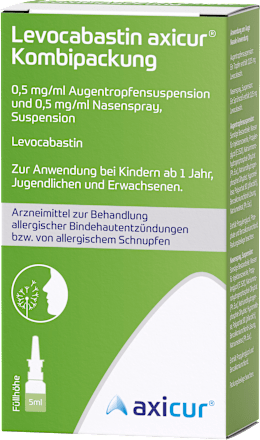 Levocabastin axicur Kombipackung 0,5 mg/ml Augentropfensuspension, 0,5 mg/ml Nasenspray axicur