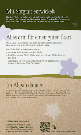 Folgemilch 2 nach dem 6. Monat Töpfer
