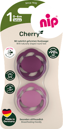 Schnuller Cherry weinrot/beere Gr. 1, 0-6 Monate Nip
