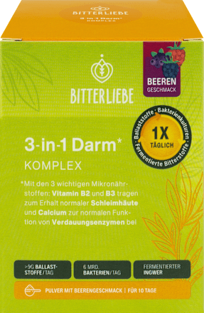 3 in 1 Darm Komplex Pulver, Beerengeschmack BitterLiebe