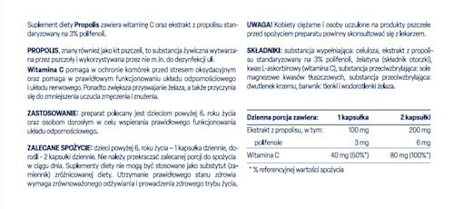 Suplement diety Propolis + witamina C, kapsułki OLEOFARM