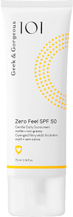 Ľahký pleťový opaľovací krém Zero Feel SPF 50  Geek&Gorgeous