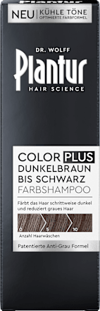 Shampoo Color Plus Dunkelbraun bis Schwarz Plantur