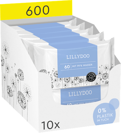 Feuchttücher mit 99 % Wasser (10 x 60 St) LILLYDOO