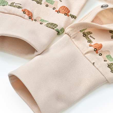 Schlafanzug mit Fahrzeug-Muster, beige, Gr. 62/68 ALANA