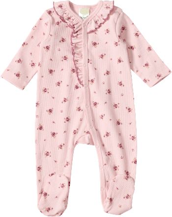 Schlafanzug mit Ripp-Struktur & Blumen-Muster, rosa, Gr. 62/68 ALANA