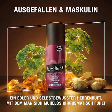 Deospray Loyal Man Ginger Geranium Amber bruno banani
