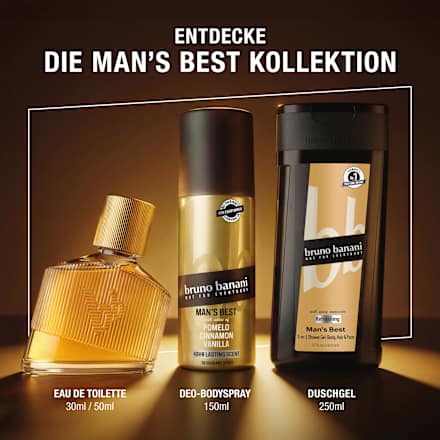 Deospray Man's Best Pomelo Cinnamon Vanilla bruno banani