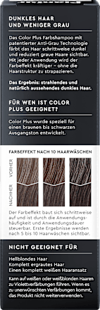 Farbshampoo Color Plus Dunkelbraun bis Schwarz Plantur