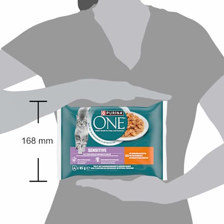 Nassfutter Katze Sensitive mit Huhn & Karotten, Multipack (4x85 g) PURINA ONE