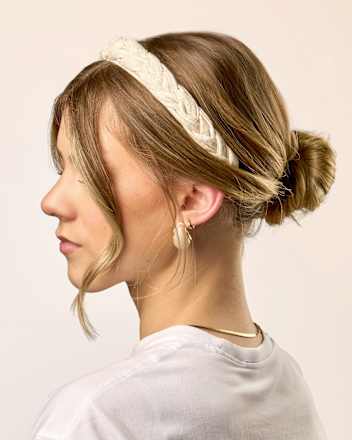 Haarreif geflochten, beige ebelin