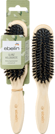 Haarbürste Holz Glanz, schmal ebelin