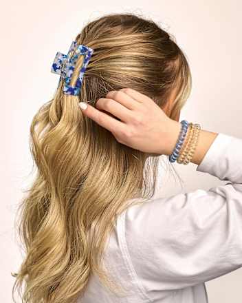 Haarklammer mit Cut-out, blau ebelin