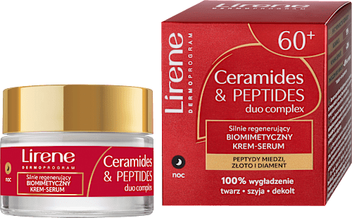 Silnie regenerujący biomimetyczny krem-serum 60+, na noc Lirene