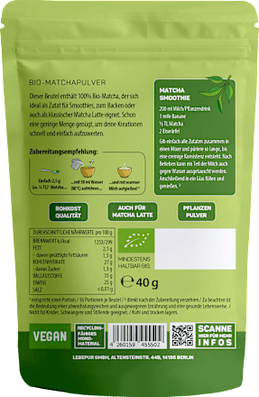 Superfood Pulver Matcha Lebepur