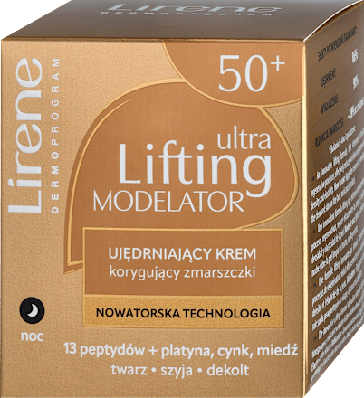 Ujędrniający krem korygujący zmarszczki 50+, na noc Lirene