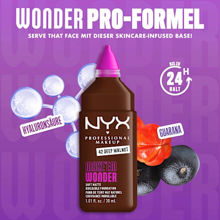 Foundation Make 'EM Wonder 41 Deep Walnut NYX PROFESSIONAL MAKEUP