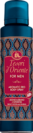 Deodorante spray aromatico LEGNO D'EBANO E GINSENG uomo  Tesori d'Oriente