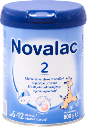 2 prelazno mleko za odojčad - dijetetski proizvod, od 6-12 meseci Novalac
