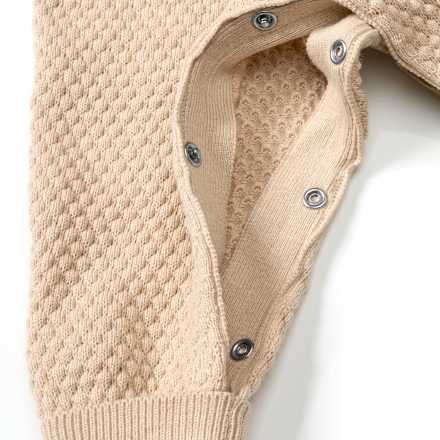 Strickoverall mit Waffel-Struktur & Mitwachsfunktion, beige, Gr. 62 ALANA
