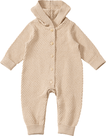 Strickoverall mit Waffel-Struktur & Mitwachsfunktion, beige, Gr. 62 ALANA