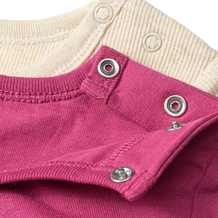 Langarmshirt mit Herz-Applikation & Ripp-Struktur, rosa + beige, Gr. 74 ALANA