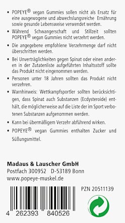 Popeye vegan Limette Gummies 60 St Madaus & Lauscher