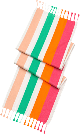 Strandtuch gestreift, grün-orange-pink Vito & Joe