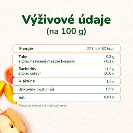 BIO příkrm v sáčku Jablko, mango, broskev Sunar