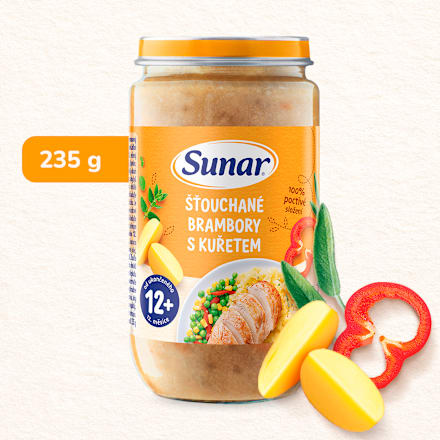příkrm šťouchané brambory s kuřetem Sunar