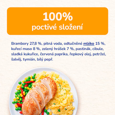 příkrm šťouchané brambory s kuřetem Sunar