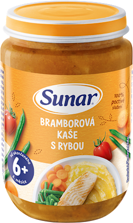 příkrm bramborová kaše s rybou Sunar