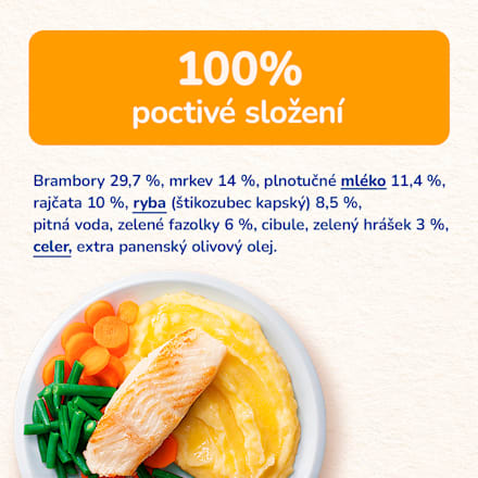příkrm bramborová kaše s rybou Sunar